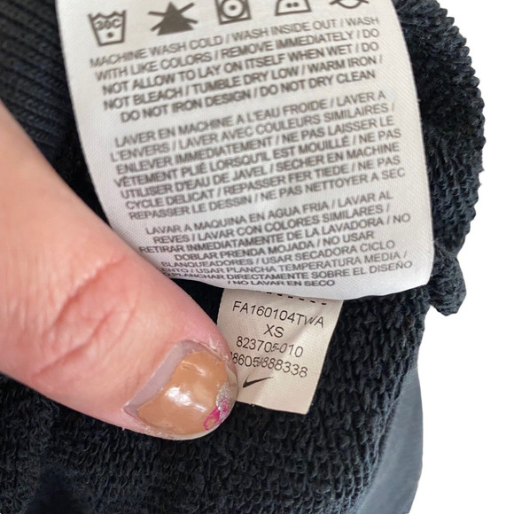 Nike XS Rally BF Sweatshirt Crewneck Black Logo Gray Oversized - Picture 5 of 10